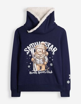 Sweatshirt - Paillettenbesatz - Dunkelblau