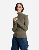 Bluză de corp cu m&acirc;necă lungă - Nasturi decorativi - Verde inchis