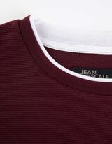 Bluză de corp cu mânecă lungă - Double-Layer-Look - Rosu inchis