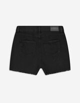 Pantaloni scurți denim - Distrus - Negru