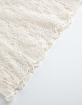 koszulka z długim rękawem - koronka - bialy