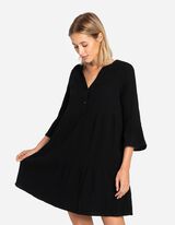 Abito blusato - Mussola - nero