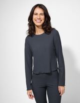 Pyjama Set aus Shirt und Hose - Gerippt - dunkelblau