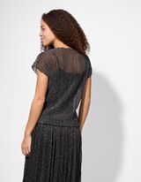 Tričko - Třpytivý materiál - cerná