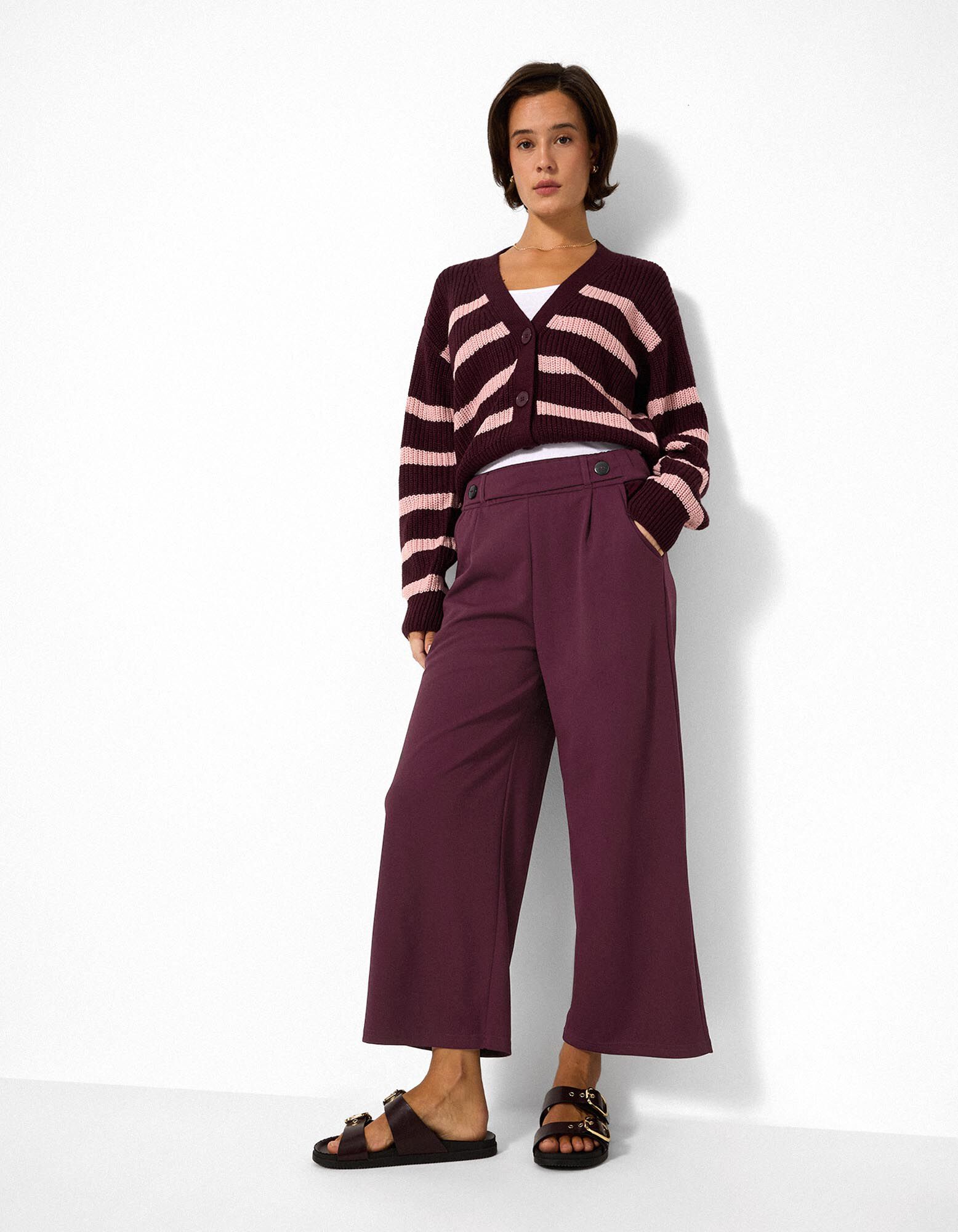 Broek - Elastische sluiting - Paars