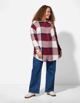 Lang shirt - Overhemd kraag - donkerrood