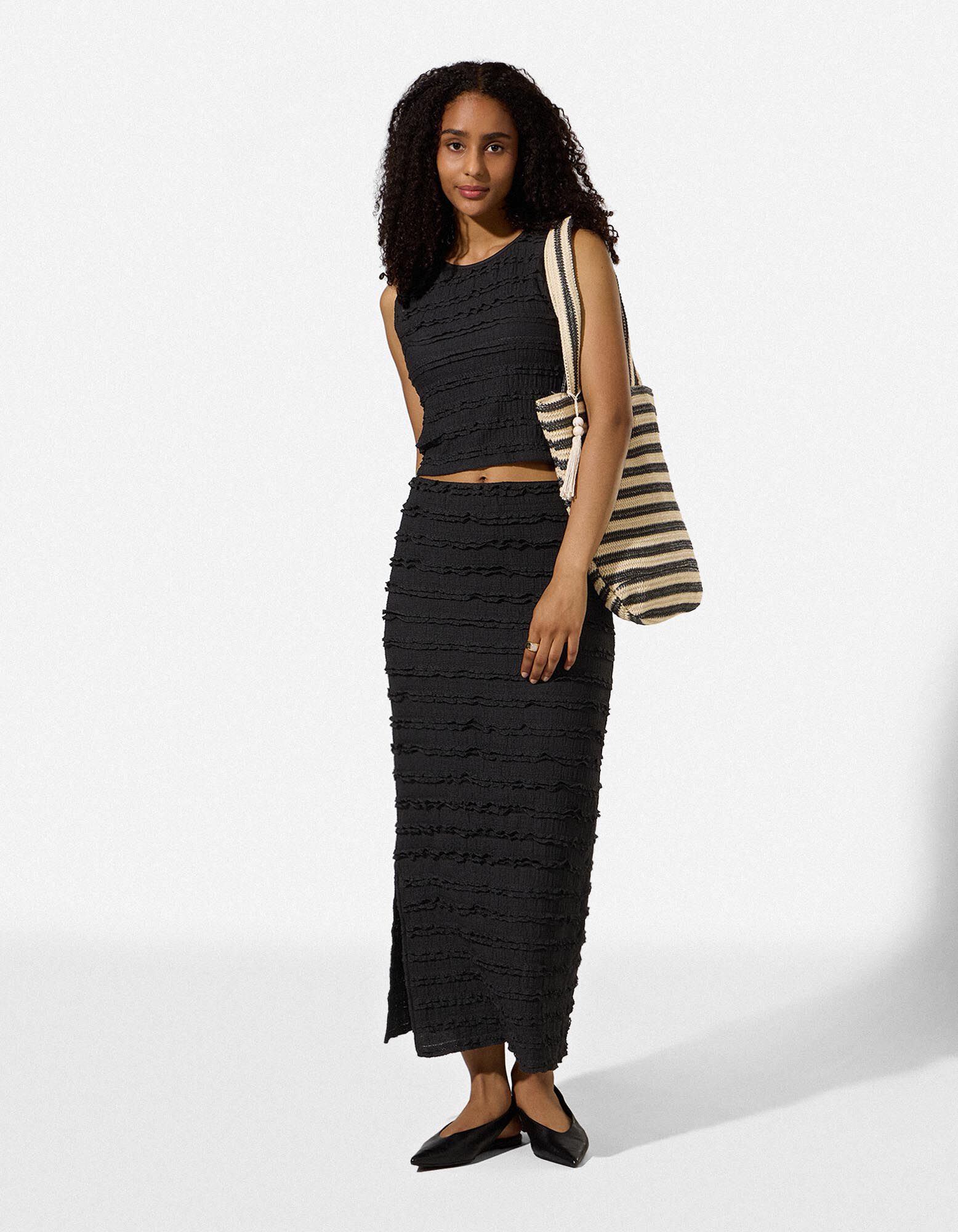 Cropped Top - Spitze - Schwarz