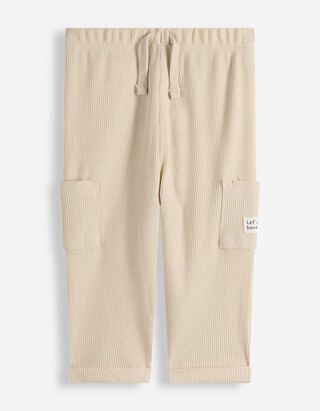 Pantaloni da jogging - A nido d'ape - bianco