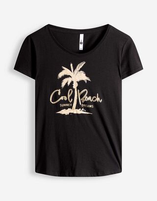 T-Shirt - Glitzerprint - schwarz