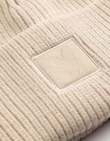 Bonnet &agrave; pompon - Unicolore - beige