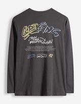 Langarmshirt - R&uuml;ckenprint - dunkelgrau