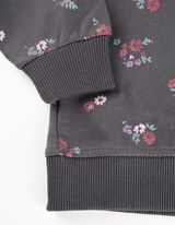 Sweatshirt - Florales Muster - dunkelgrau