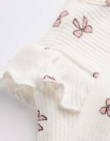 Langarmshirt - Allover-Print - weiß