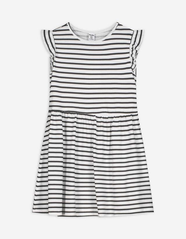 Kleid - Allover-Print - weiß