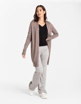 Ilgas kardiganas - Viskozės mišinys - rudas