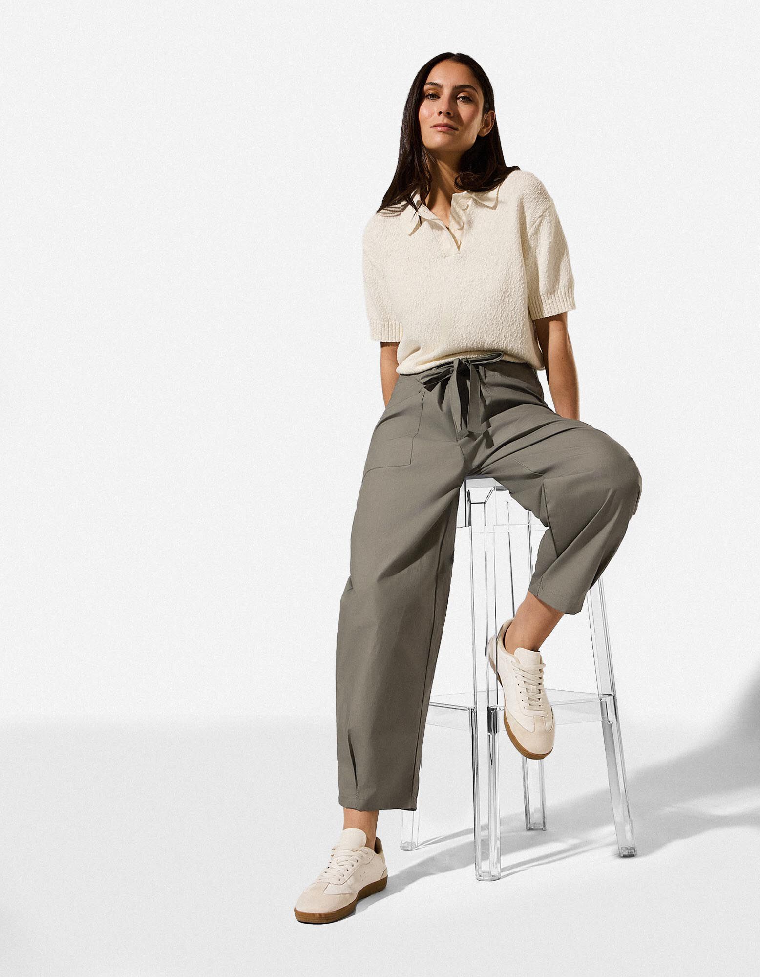 Broek - Geweven stof - groen
