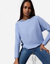 Langarmshirt - Fledermaus&auml;rmel - hellblau