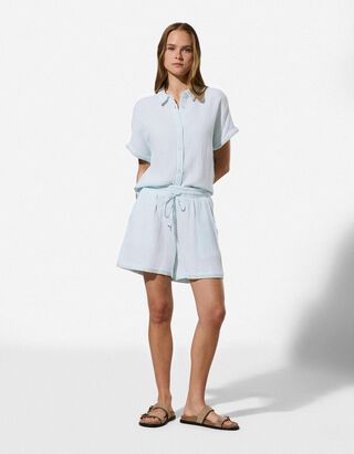 Shorts - Musselin - Hellblau