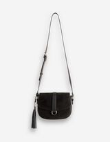 Tasche - Wildlederimitat - schwarz