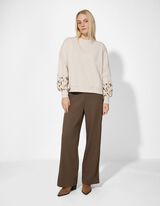 Pulover - Balonski rokavi - belo