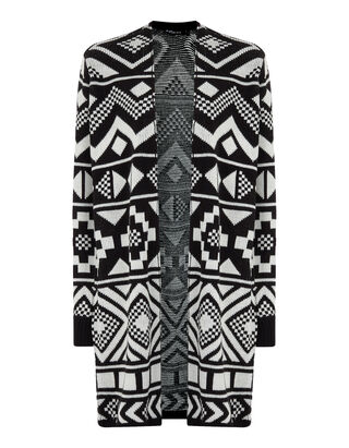 Damen Longcardigan mit Ikatmuster