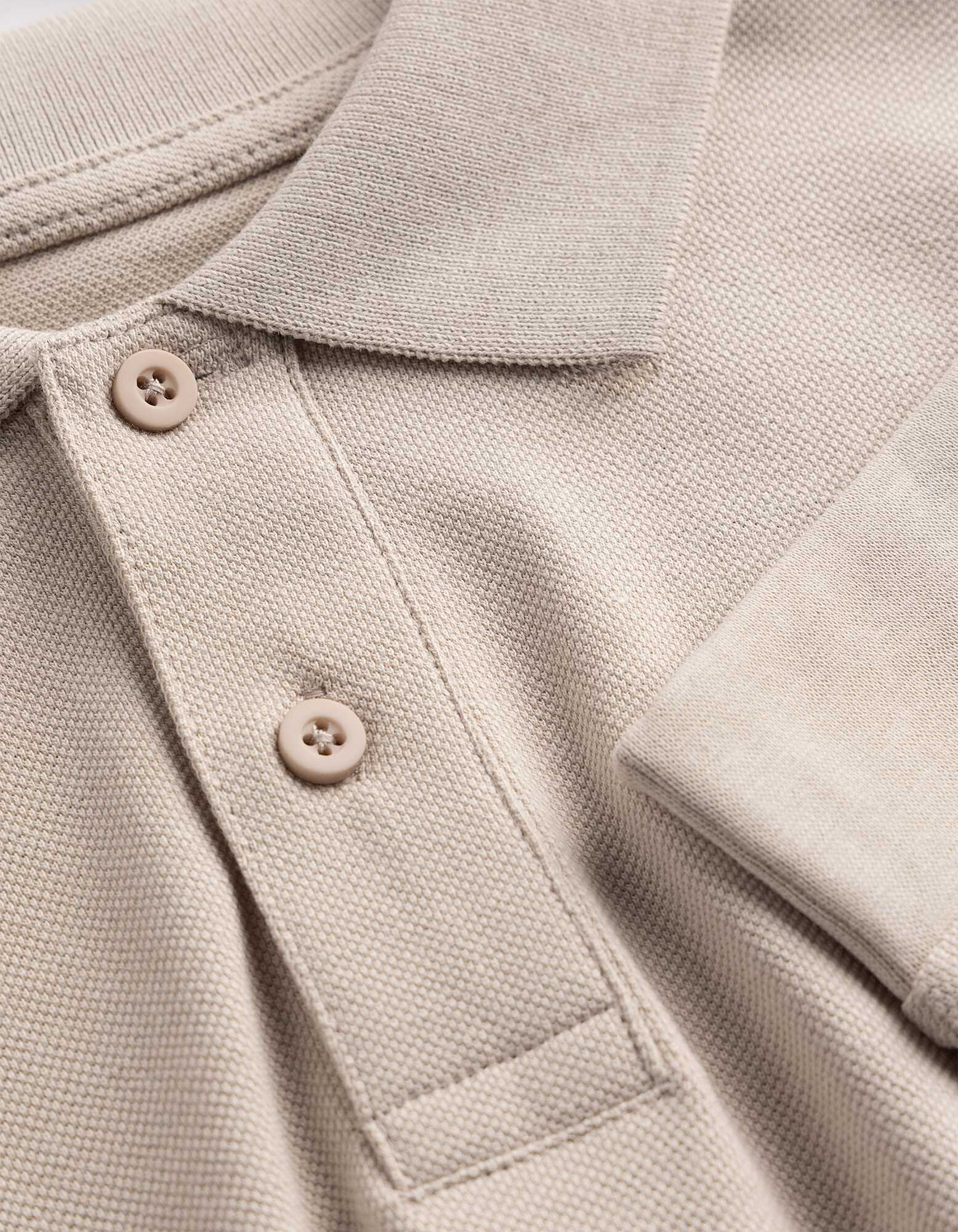 Longsleeve - Polo kraag - Beige