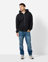 Veste molletonn&eacute;e - Coupe oversize - noir