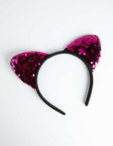 Fascia per capelli: orecchie glitterate - rosa