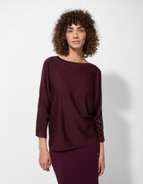 Pulover - Amestec de bumbac - Mov inchis