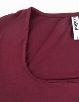 Tričko s dlhými rukávmi - LENZING™ ECOVERO™ - tmavocervena