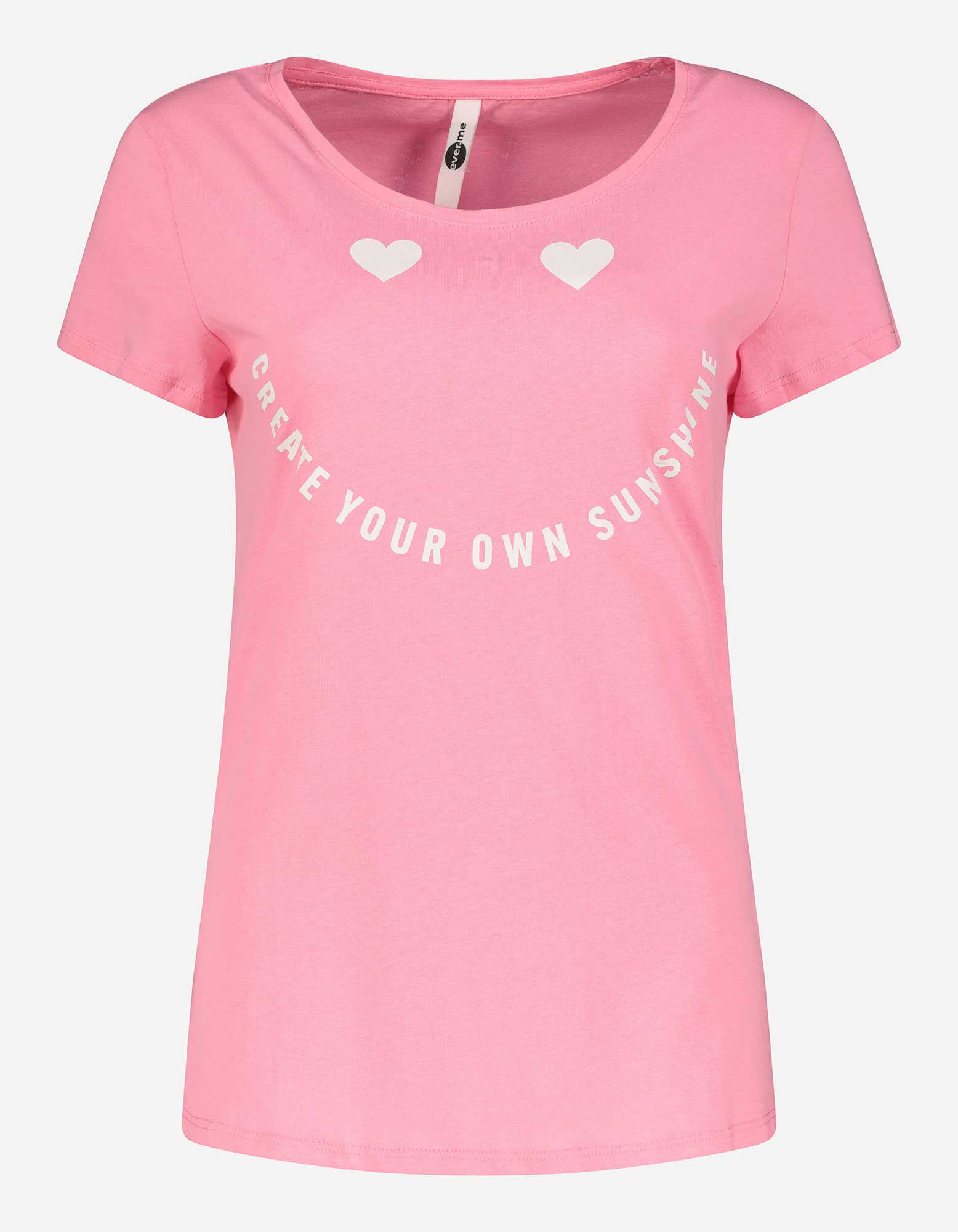 T-shirt - Message imprim&eacute; - rose
