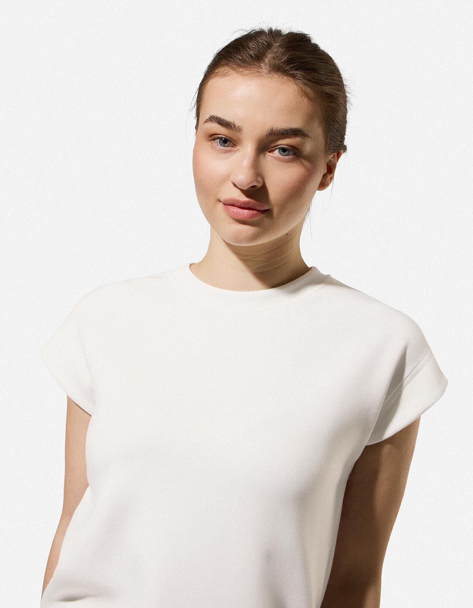 T-shirt - Partie modale - Blanc cass&eacute;