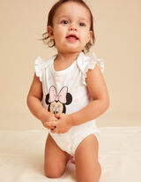 Body s kr&aacute;tkym ruk&aacute;vom - Minnie Mouse - biely