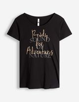 T-shirt - Glitterprint - zwart