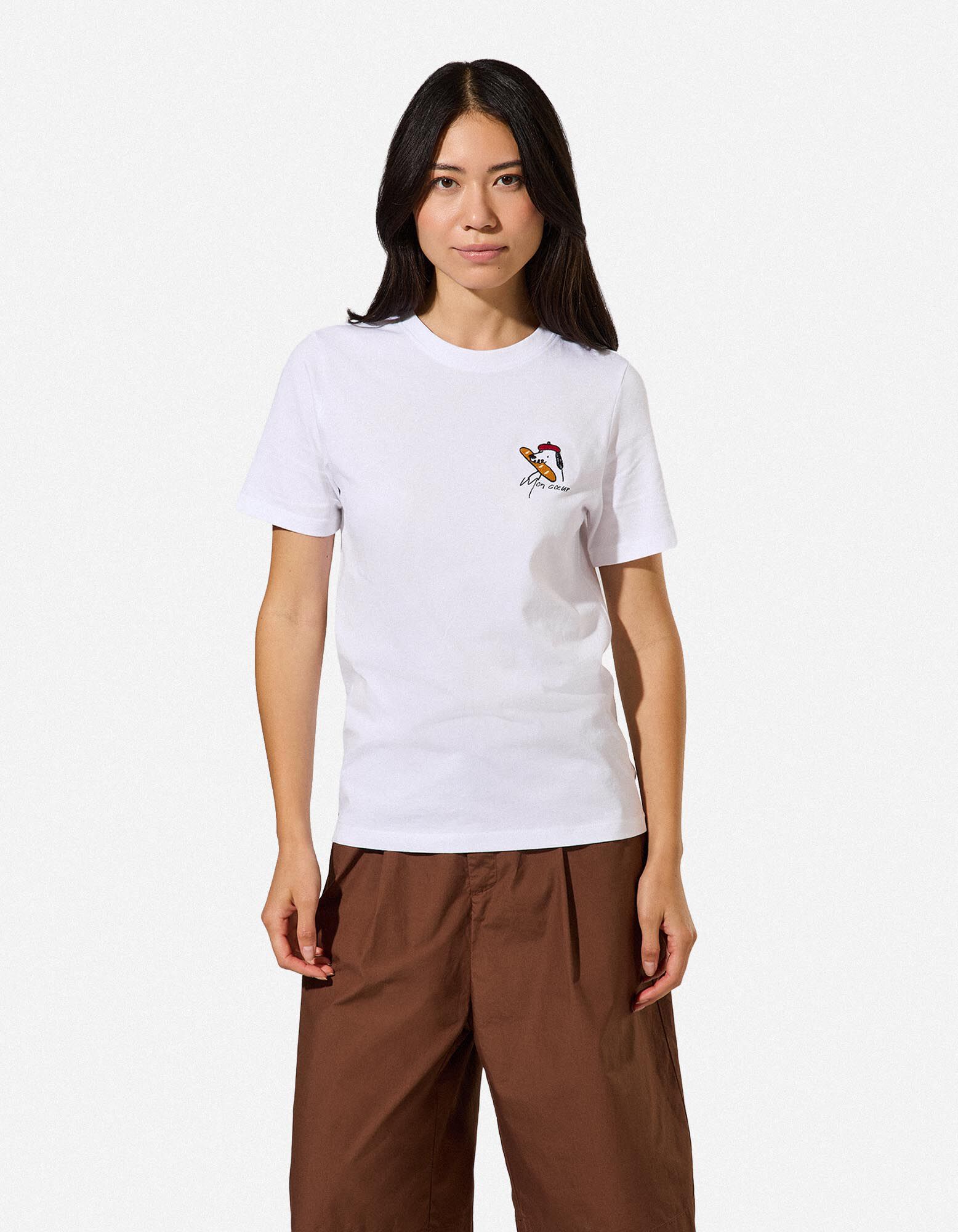 T-Shirt - Stickerei - Wei&szlig;