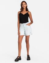 top - obszycie z koronki - czarny