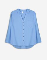 Camicia blusata - Maniche con risvolti fissi - celeste