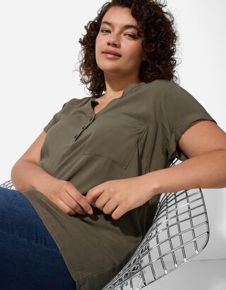 Bluse - Viskose - dunkelgr&uuml;n