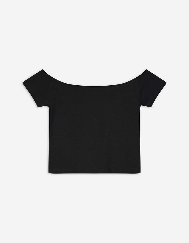 T-Shirt - Schulterfrei - schwarz