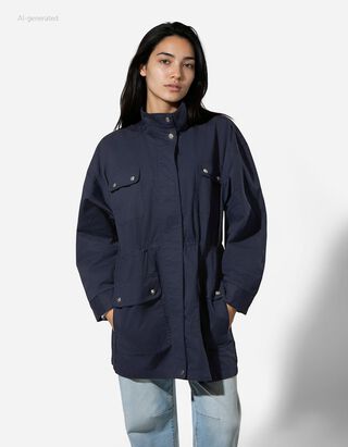 Jacke - Baumwolle - dunkelblau