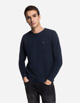 Pulover - Patch de etichetă - Albastru inchis