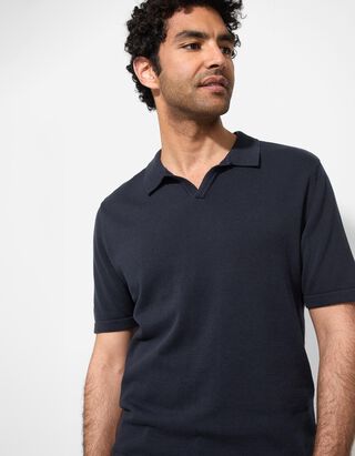 Poloshirt - Strick - dunkelblau