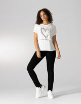 T-shirt - Viscose m&eacute;lang&eacute;e - blanc