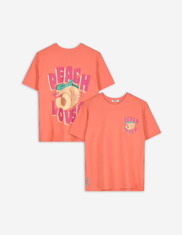 T-Shirt - Rückenprint - hellrot