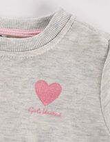 Felpa - Stampa glitterata - grigio chiaro