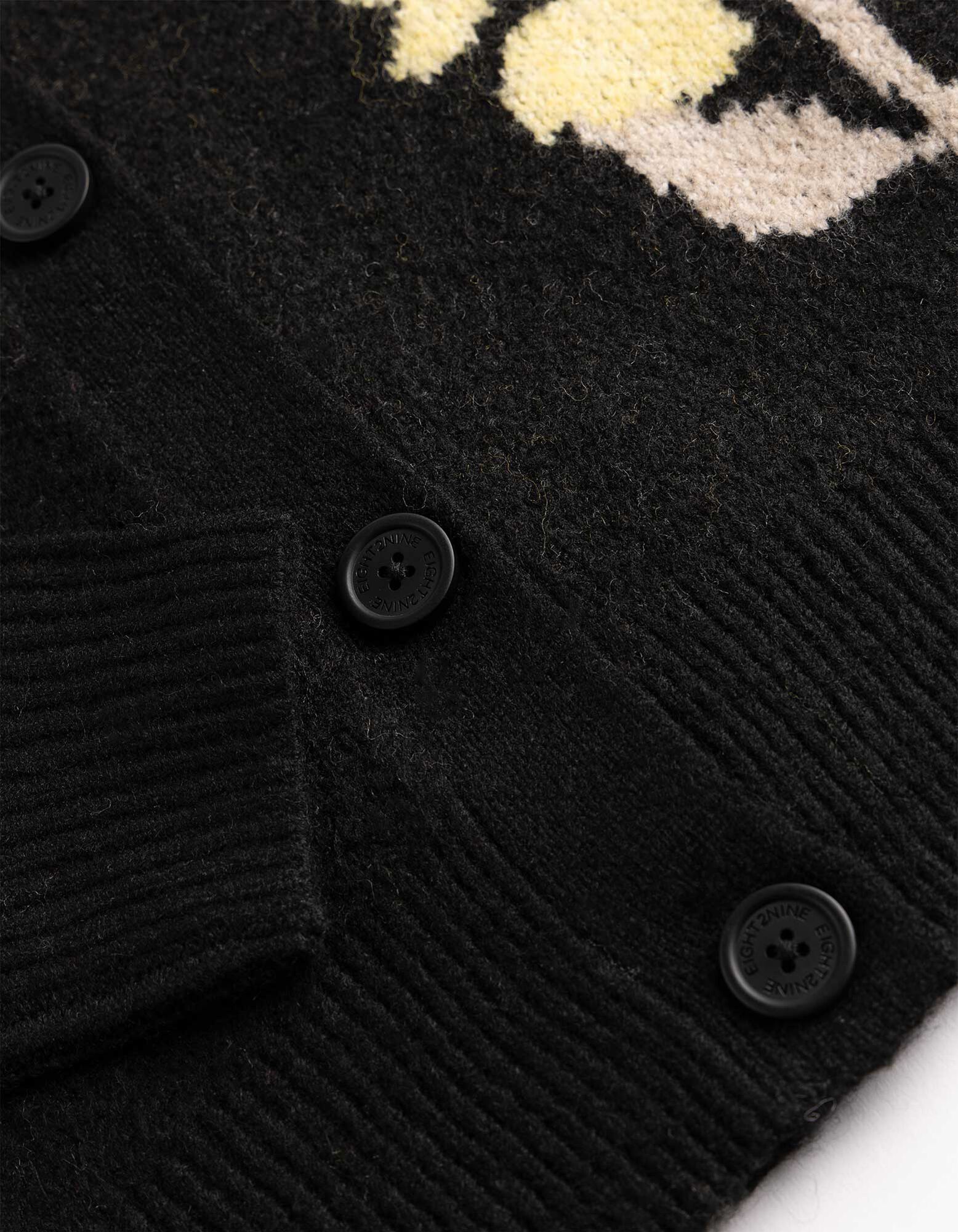 Cardigan - Jacquard - Schwarz