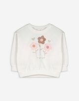 Sweat-shirt - Application en éponge - blanc
