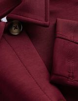 Sweatjacke - Knopfleiste - dunkelrot