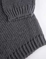 Strickpullover - V-Ausschnitt - grau