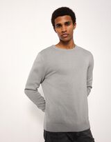 Pullover - Baumwoll-Mix - Hellgrau